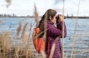 Purbita Saha at the Jamaica Bay WIldlife Refuge while birding with Bedford Audubon. December 3, 2016.